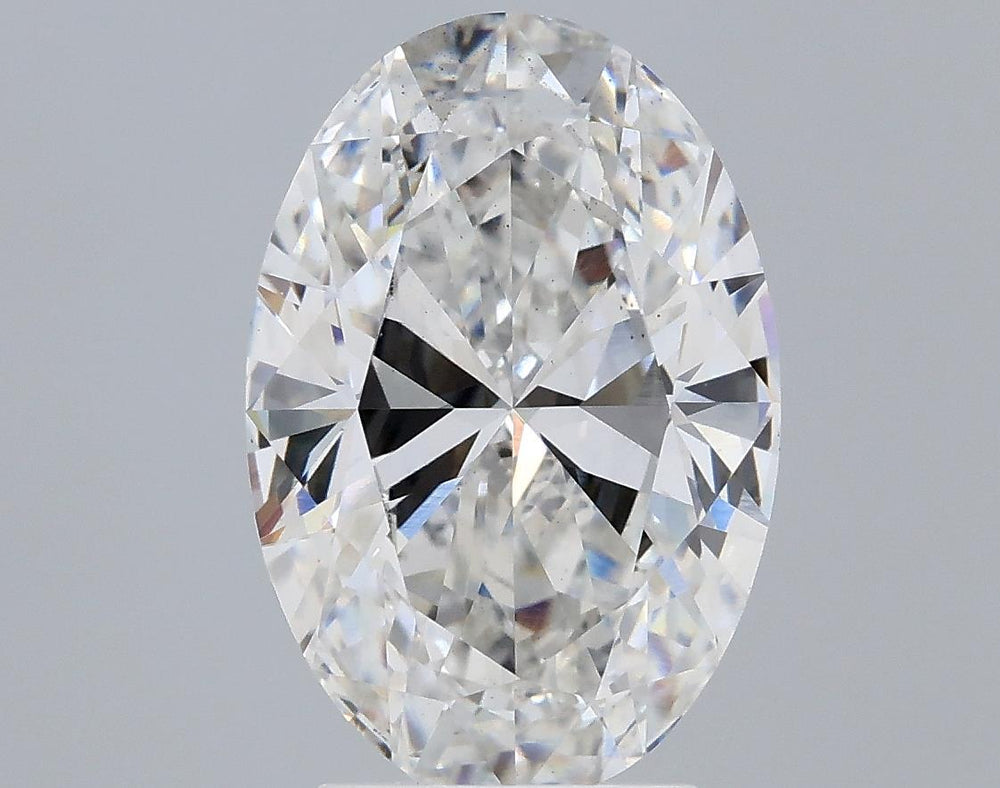 3.21 Carat Oval Lab Diamond with  Cut Diamond in 14KT  view 1
