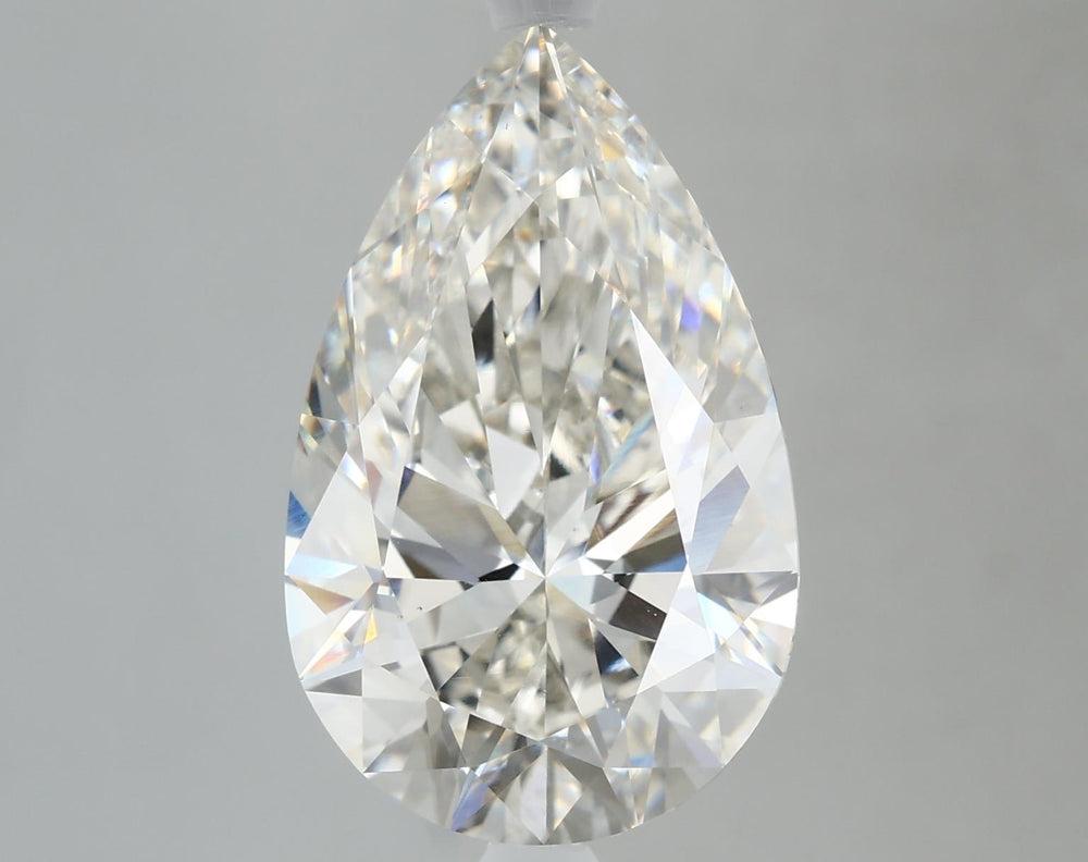 5.63 Carat Pear Lab Diamond with  Cut Diamond in 14KT  view 1

