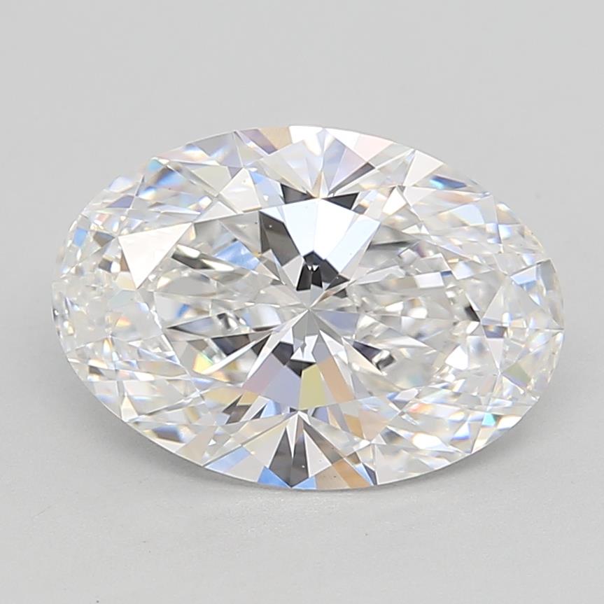 3.21 Carat Oval Lab Diamond with  Cut Diamond in 14KT  view 1
