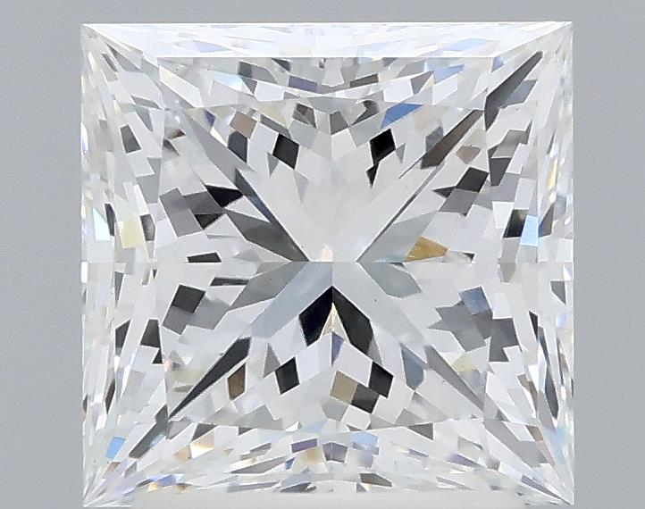 2.56 Carat Princess Lab Diamond with  Cut Diamond in 14KT  view 1
