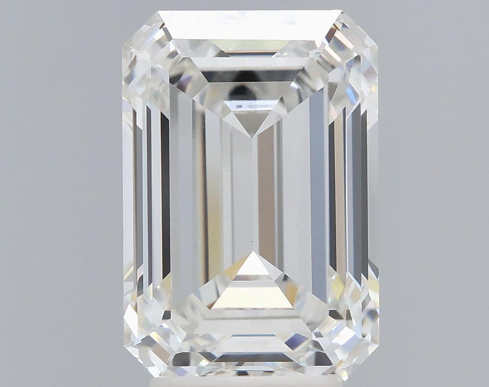5.05 Carat Emerald Lab Diamond with  Cut Diamond in 14KT  view 1
