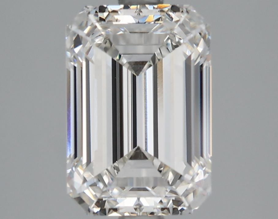 3.0 Carat Emerald Lab Diamond with  Cut Diamond in 14KT  view 1
