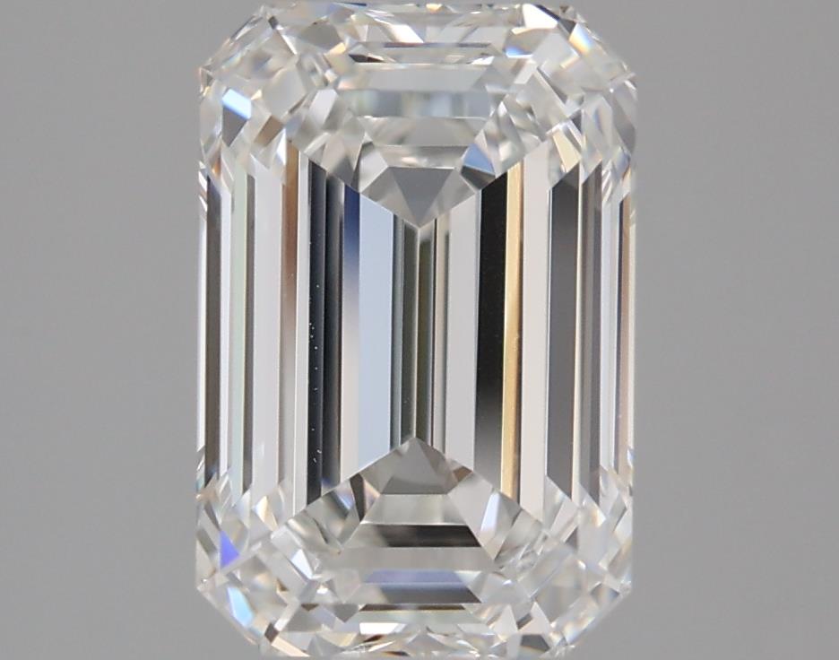 3.05 Carat Emerald Lab Diamond with  Cut Diamond in 14KT  view 1
