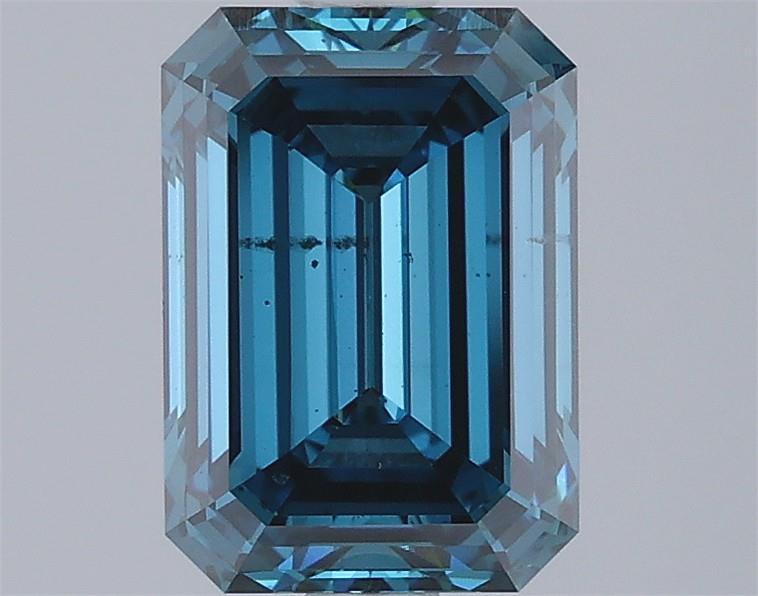 2.03 Carat Emerald Lab Diamond with  Cut Diamond in 14KT  view 1
