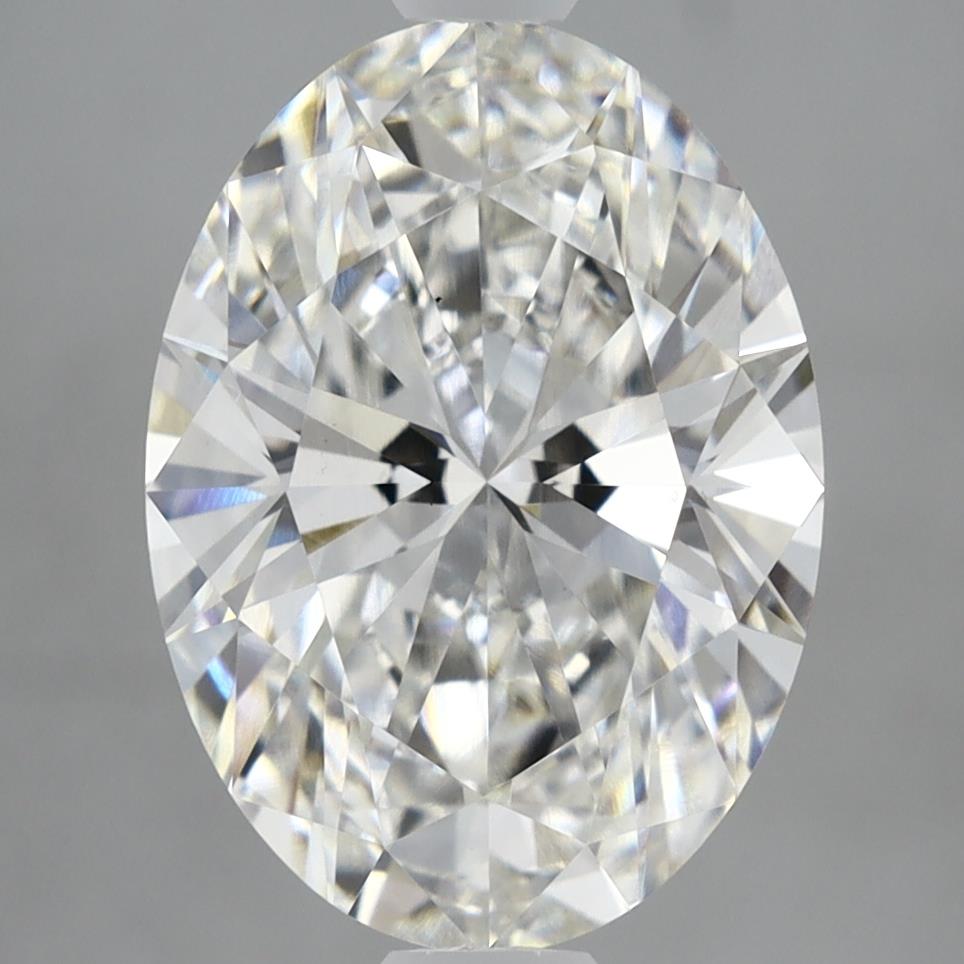 3.91 Carat Oval Lab Diamond with  Cut Diamond in 14KT  view 1
