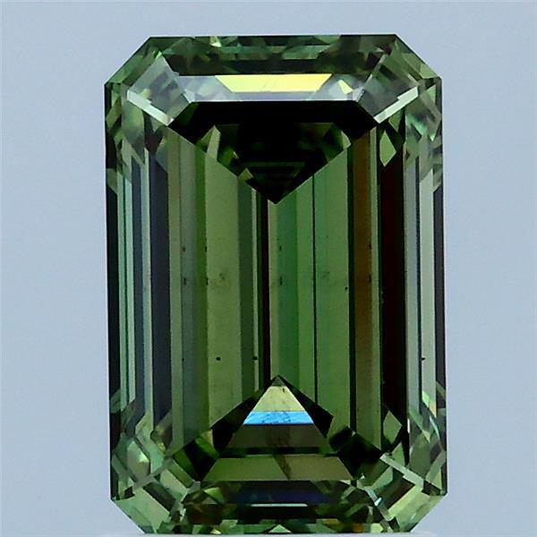 2.02 Carat Emerald Lab Diamond with  Cut Diamond in 14KT  view 1
