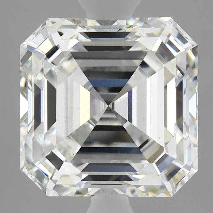 3.25 Carat Asscher Lab Diamond with  Cut Diamond in 14KT  view 1
