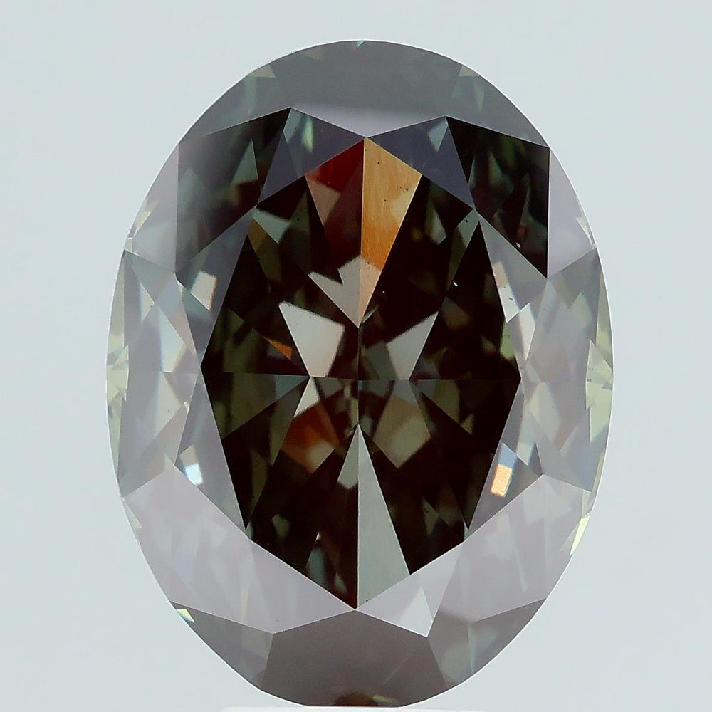 8.32 Carat Oval Lab Diamond with  Cut Diamond in 14KT  view 1
