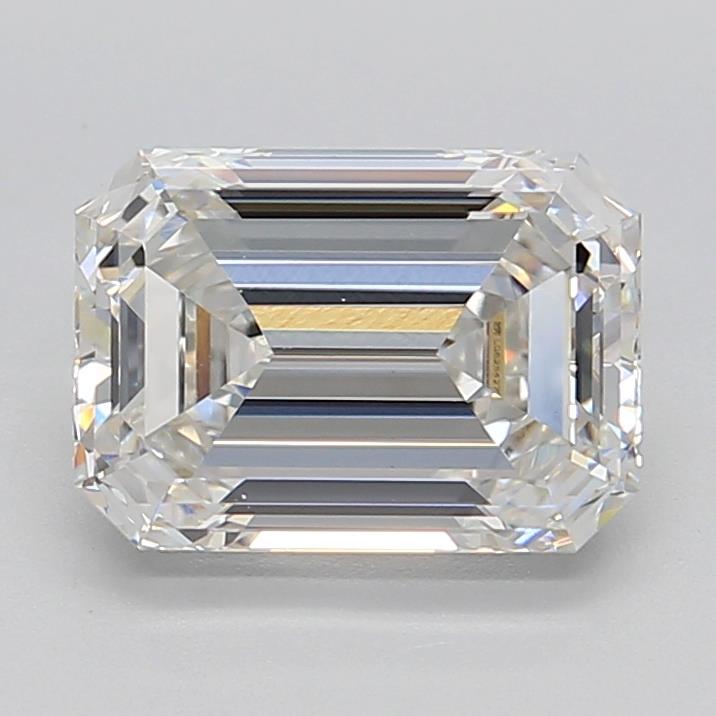 3.04 Carat Emerald Lab Diamond with  Cut Diamond in 14KT  view 1
