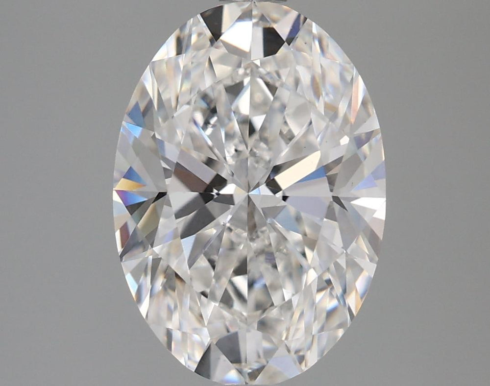 3.09 Carat Oval Lab Diamond with  Cut Diamond in 14KT  view 1

