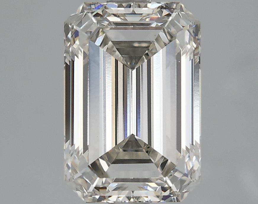 3.05 Carat Emerald Lab Diamond with  Cut Diamond in 14KT  view 1
