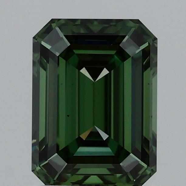 1.58 Carat Emerald Lab Diamond with  Cut Diamond in 14KT  view 1
