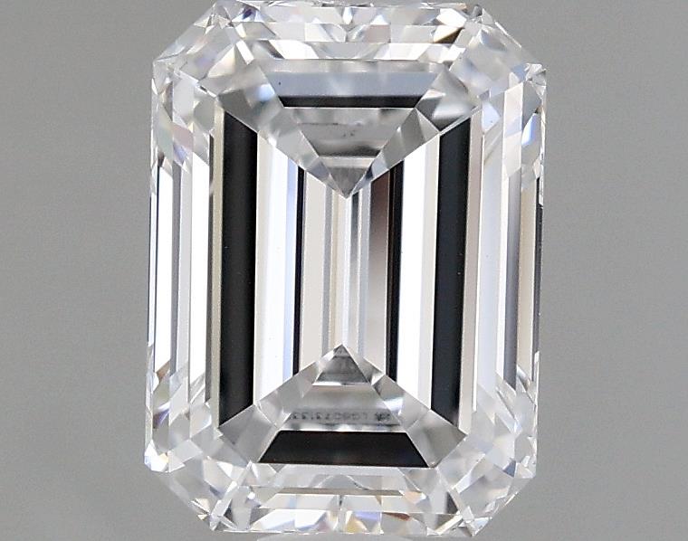 1.5 Carat Emerald Lab Diamond with  Cut Diamond in 14KT  view 1
