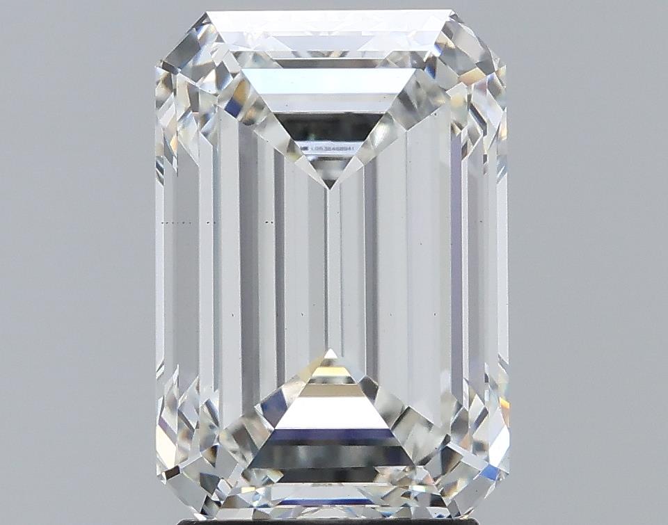 3.34 Carat Emerald Lab Diamond with  Cut Diamond in 14KT  view 1
