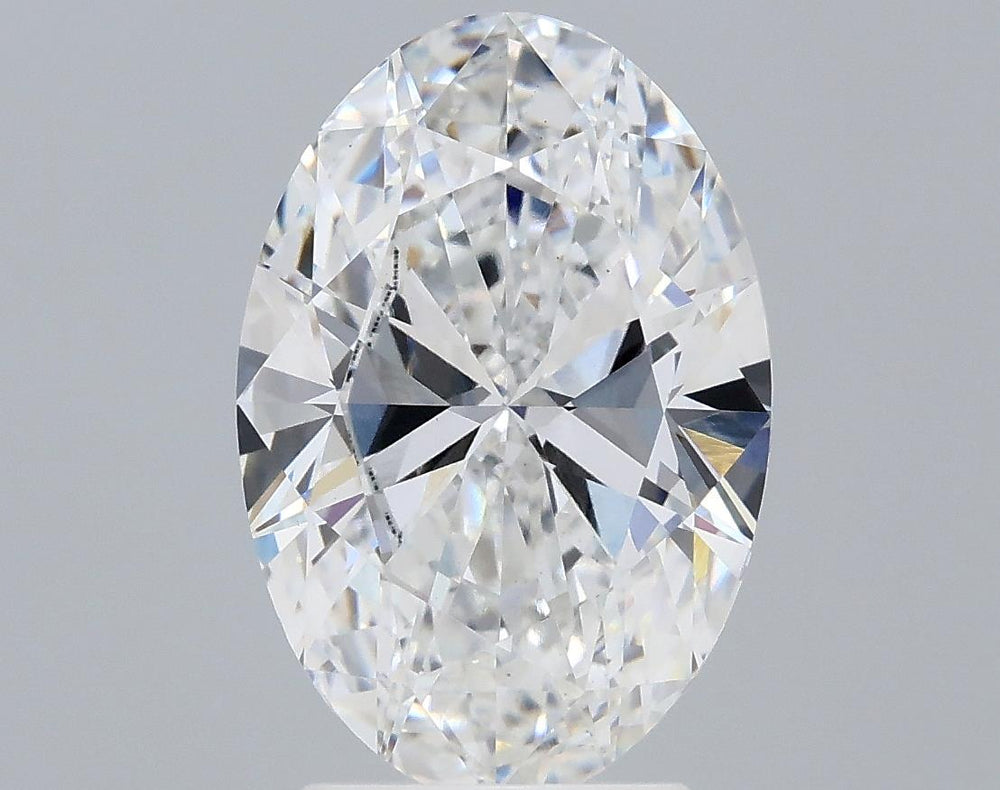 3.02 Carat Oval Lab Diamond with  Cut Diamond in 14KT  view 1
