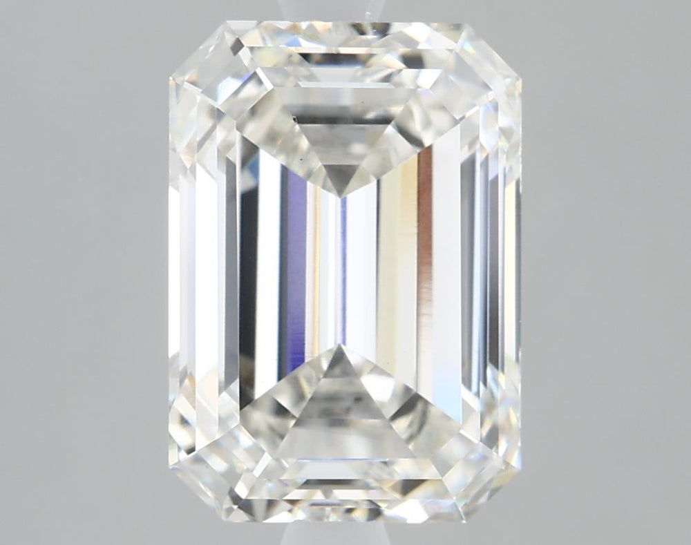 3.52 Carat Emerald Lab Diamond with  Cut Diamond in 14KT  view 1

