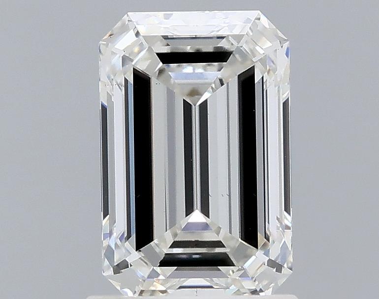 1.5 Carat Emerald Lab Diamond with  Cut Diamond in 14KT  view 1
