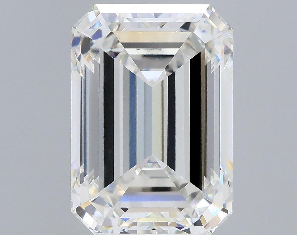 5.45 Carat Emerald Lab Diamond with  Cut Diamond in 14KT  view 1
