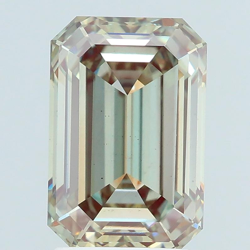 3.07 Carat Emerald Lab Diamond with  Cut Diamond in 14KT  view 1
