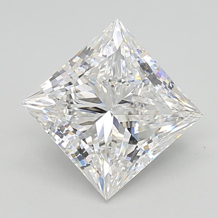 2.98 Carat Princess Lab Diamond with  Cut Diamond in 14KT  view 1
