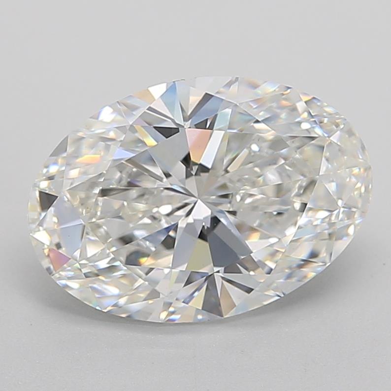 4.23 Carat Oval Lab Diamond with  Cut Diamond in 14KT  view 1
