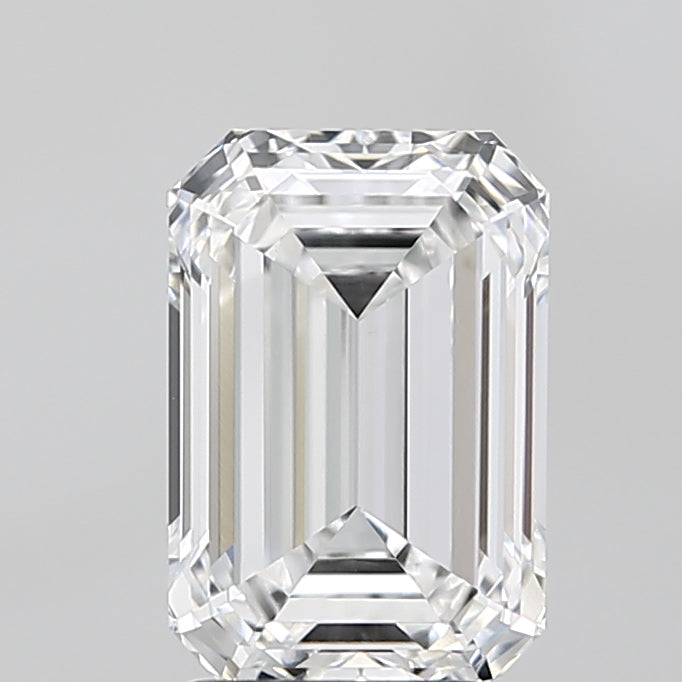 3.01 Carat Emerald Lab Diamond with  Cut Diamond in 14KT  view 1
