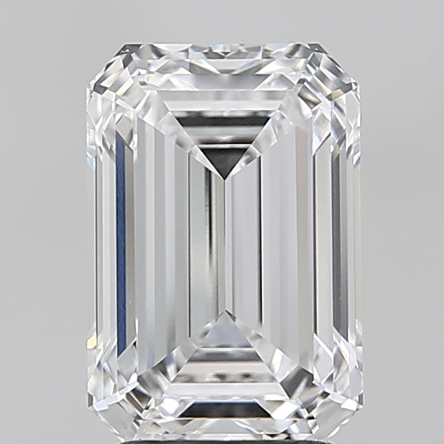 3.13 Carat Emerald Lab Diamond with  Cut Diamond in 14KT  view 1
