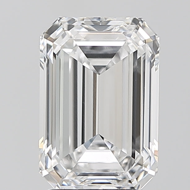 3.03 Carat Emerald Lab Diamond with  Cut Diamond in 14KT  view 1
