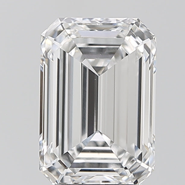 3.05 Carat Emerald Lab Diamond with  Cut Diamond in 14KT  view 1
