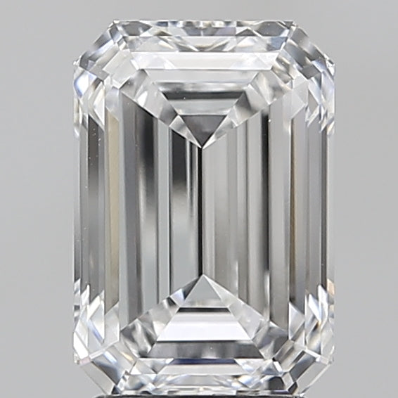 2.75 Carat Emerald Lab Diamond with  Cut Diamond in 14KT  view 1
