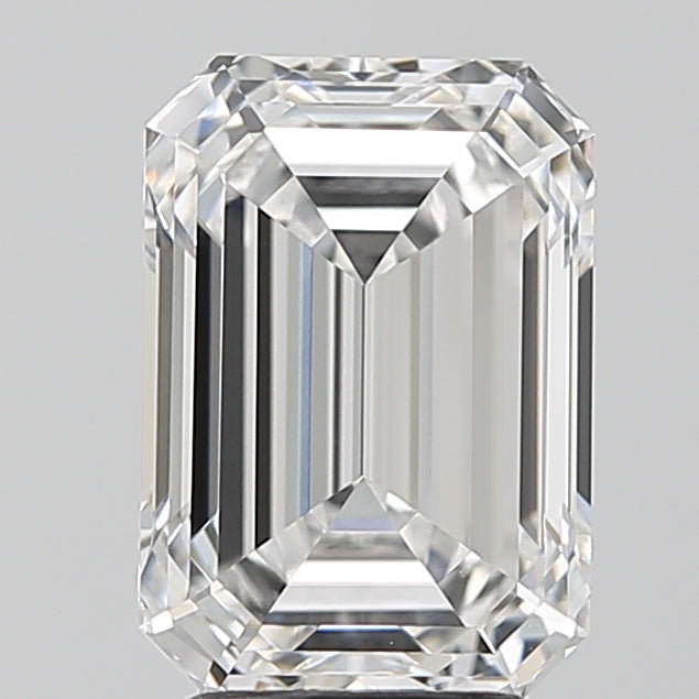 3.66 Carat Emerald Lab Diamond with  Cut Diamond in 14KT  view 1
