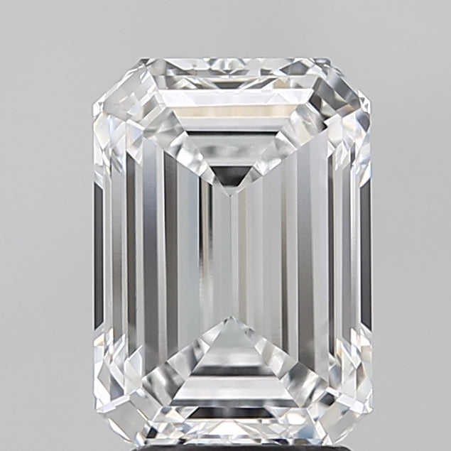 3.06 Carat Emerald Lab Diamond with  Cut Diamond in 14KT  view 1

