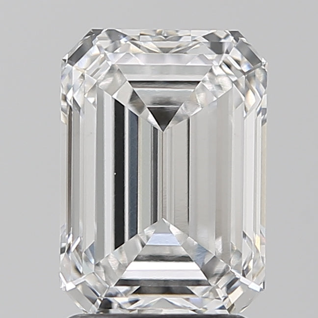 2.33 Carat Emerald Lab Diamond with  Cut Diamond in 14KT  view 1
