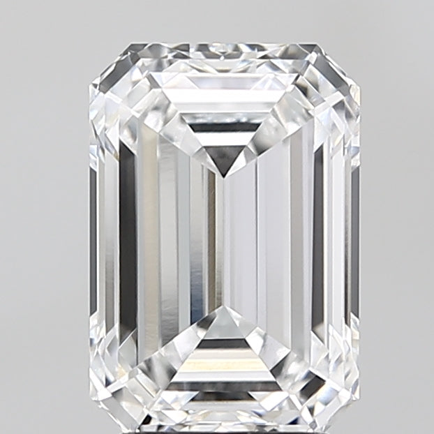 3.15 Carat Emerald Lab Diamond with  Cut Diamond in 14KT  view 1
