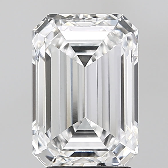 2.75 Carat Emerald Lab Diamond with  Cut Diamond in 14KT  view 1
