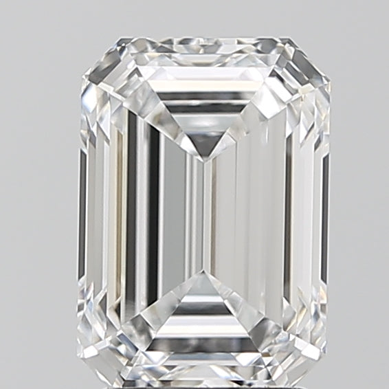 2.56 Carat Emerald Lab Diamond with  Cut Diamond in 14KT  view 1
