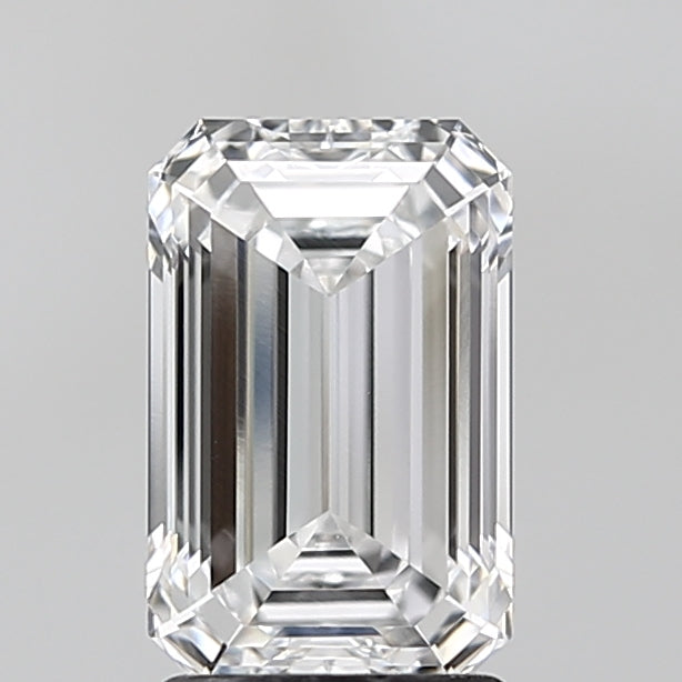 2.02 Carat Emerald Lab Diamond with  Cut Diamond in 14KT  view 1
