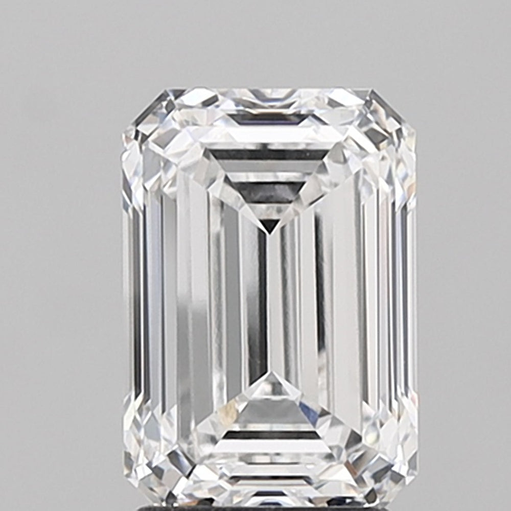 2.7 Carat Emerald Lab Diamond with  Cut Diamond in 14KT  view 1
