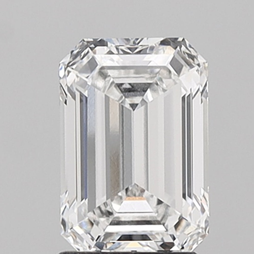 2.01 Carat Emerald Lab Diamond with  Cut Diamond in 14KT  view 1
