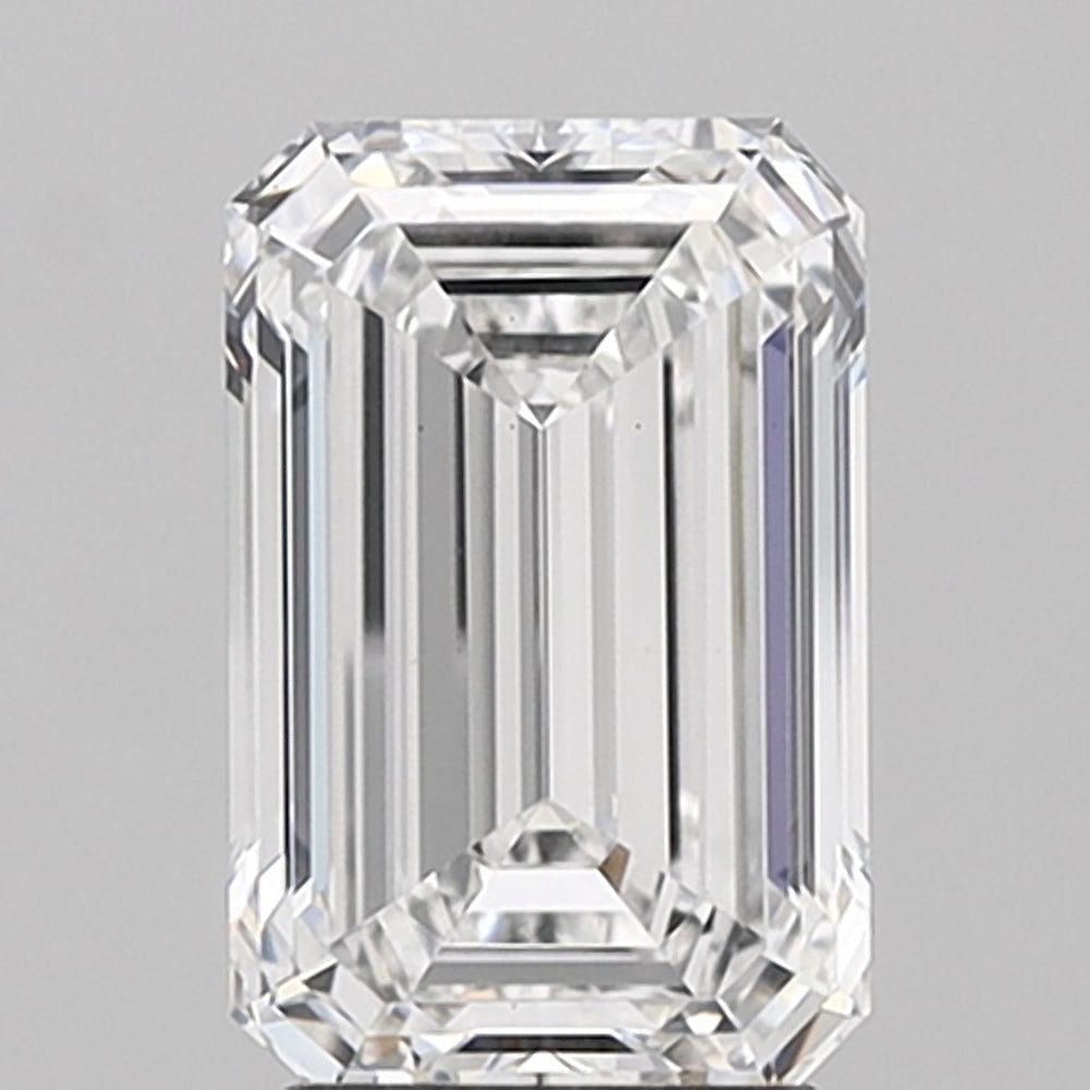 2.78 Carat Emerald Lab Diamond with  Cut Diamond in 14KT  view 1
