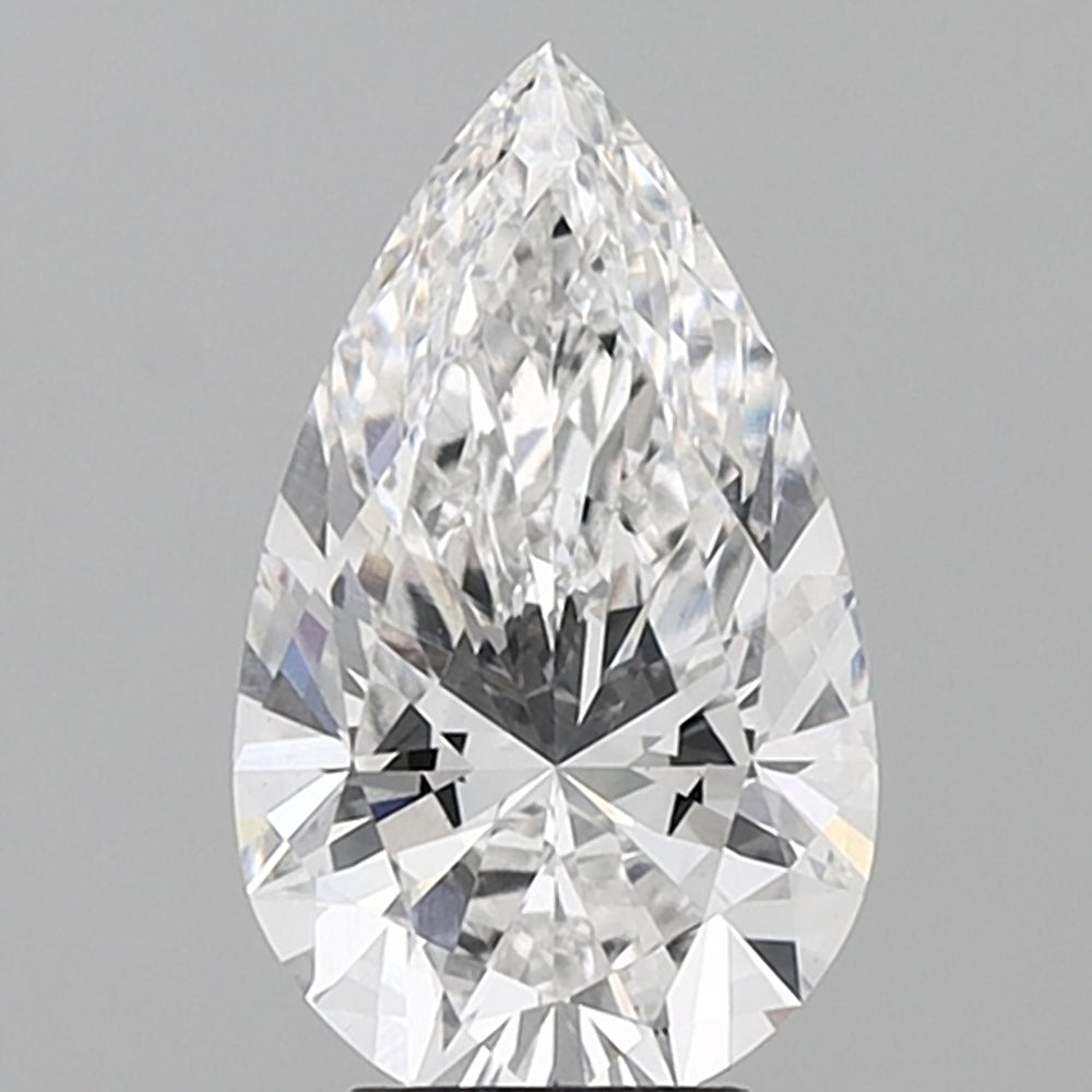 4.0 Carat Pear Lab Diamond with  Cut Diamond in 14KT  view 1
