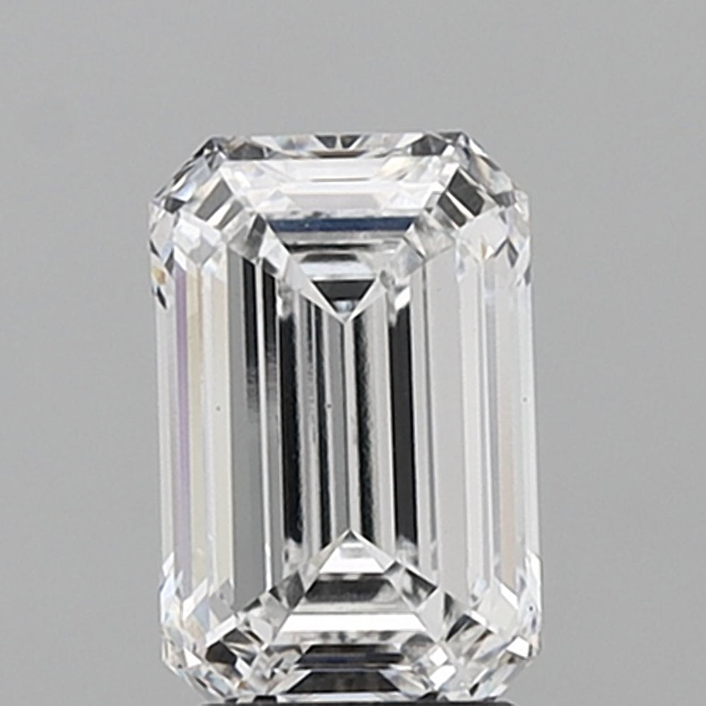 2.82 Carat Emerald Lab Diamond with  Cut Diamond in 14KT  view 1
