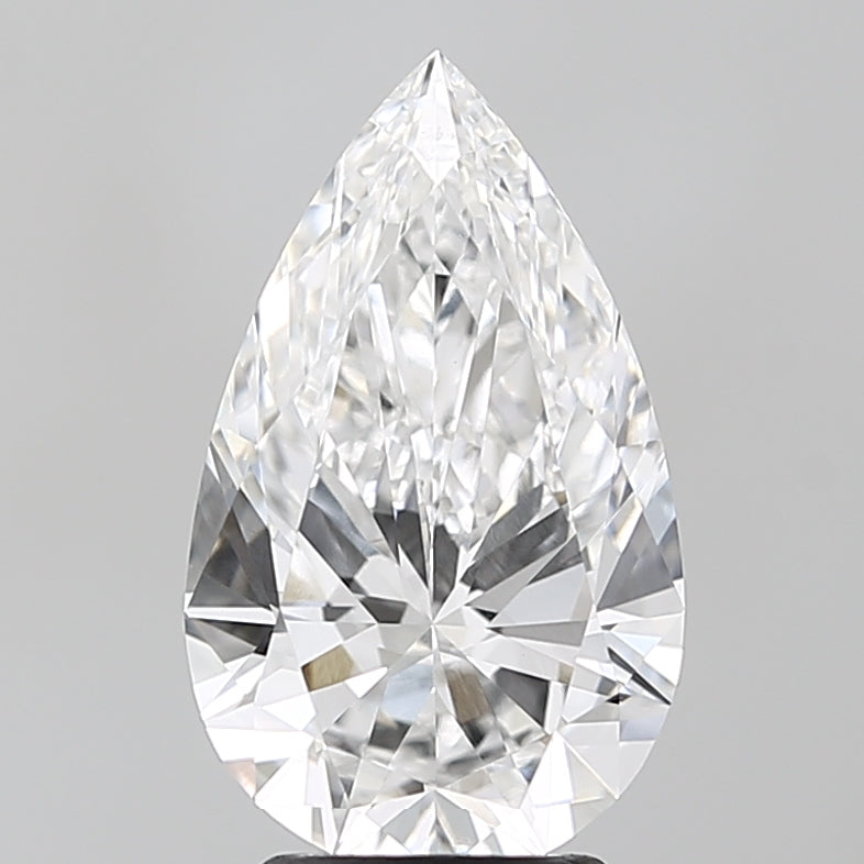 3.0 Carat Pear Lab Diamond with  Cut Diamond in 14KT  view 1
