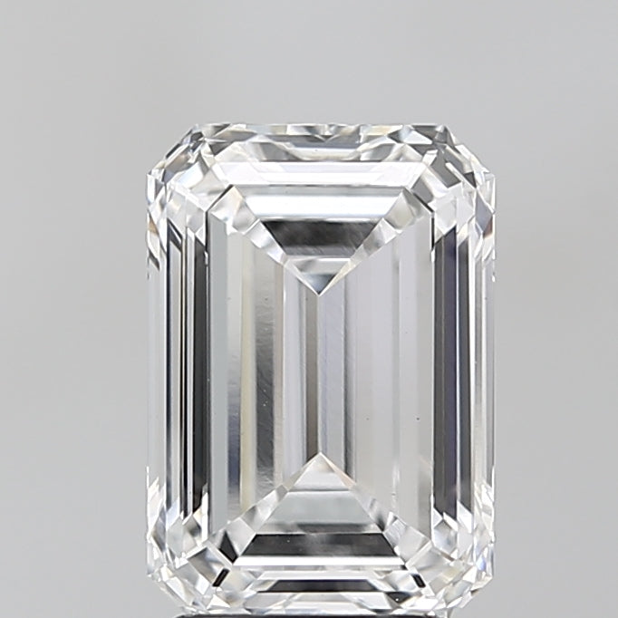 2.85 Carat Emerald Lab Diamond with  Cut Diamond in 14KT  view 1
