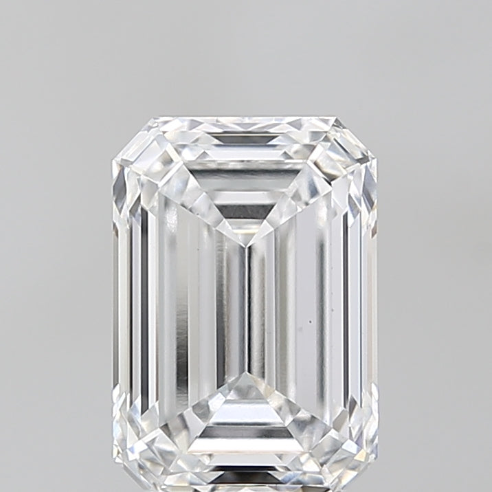 3.08 Carat Emerald Lab Diamond with  Cut Diamond in 14KT  view 1

