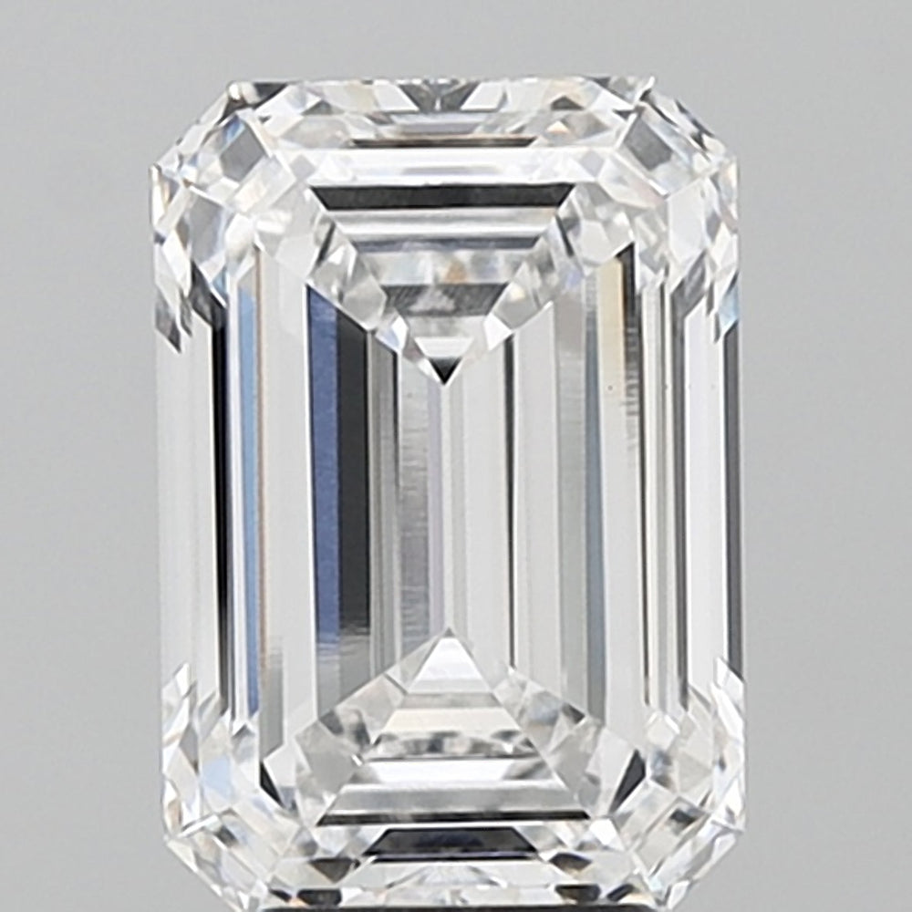 5.01 Carat Emerald Lab Diamond with  Cut Diamond in 14KT  view 1
