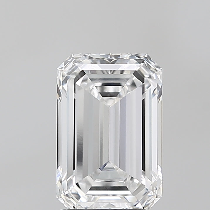 2.41 Carat Emerald Lab Diamond with  Cut Diamond in 14KT  view 1
