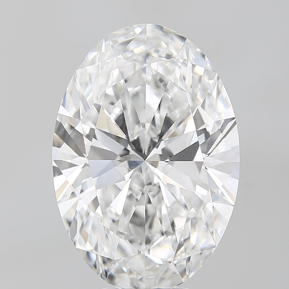 7.57 Carat Oval Lab Diamond with  Cut Diamond in 14KT  view 1
