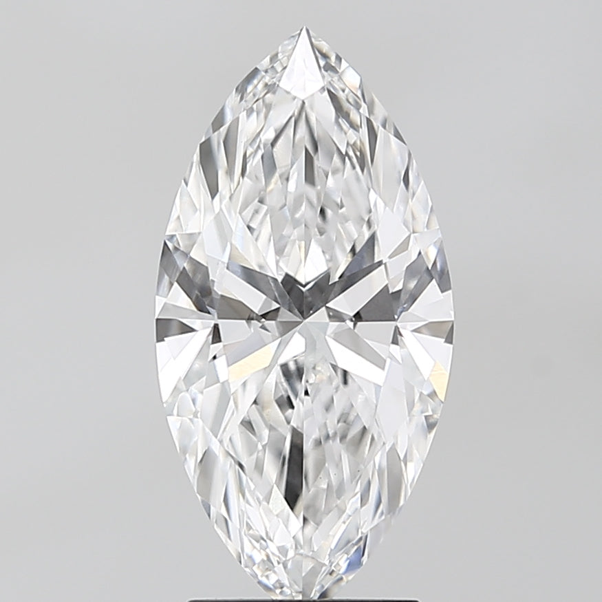 3.0 Carat Marquise Lab Diamond with  Cut Diamond in 14KT  view 1
