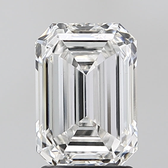 2.01 Carat Emerald Lab Diamond with  Cut Diamond in 14KT  view 1

